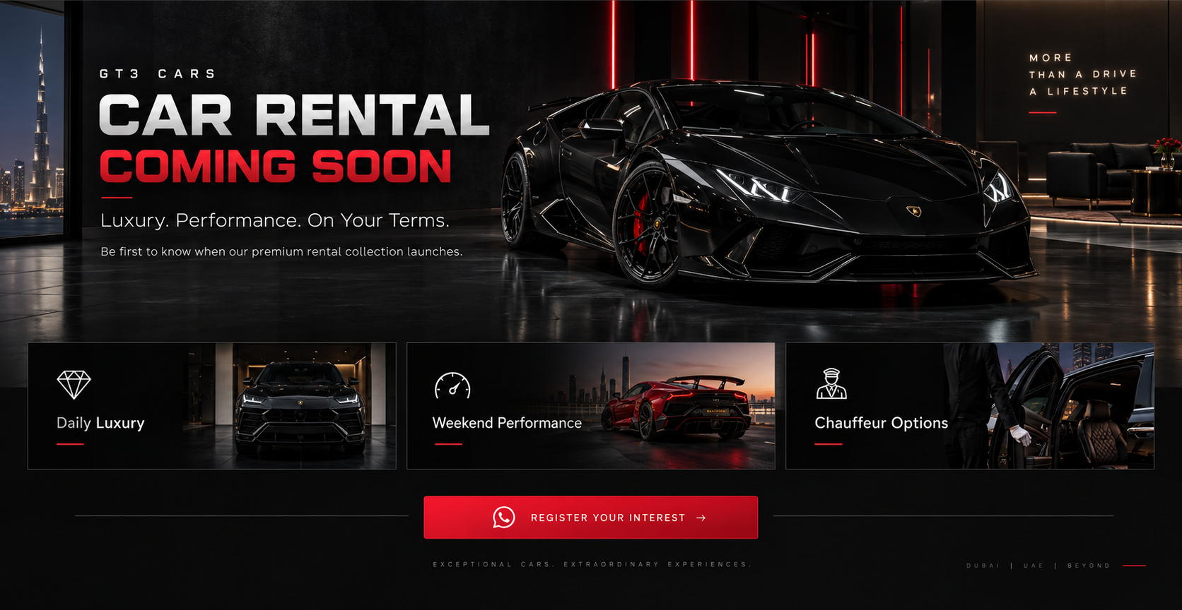GT3 Cars Car Rental coming soon